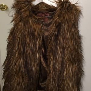 525 America Faux Fur Brown Vest / One Size